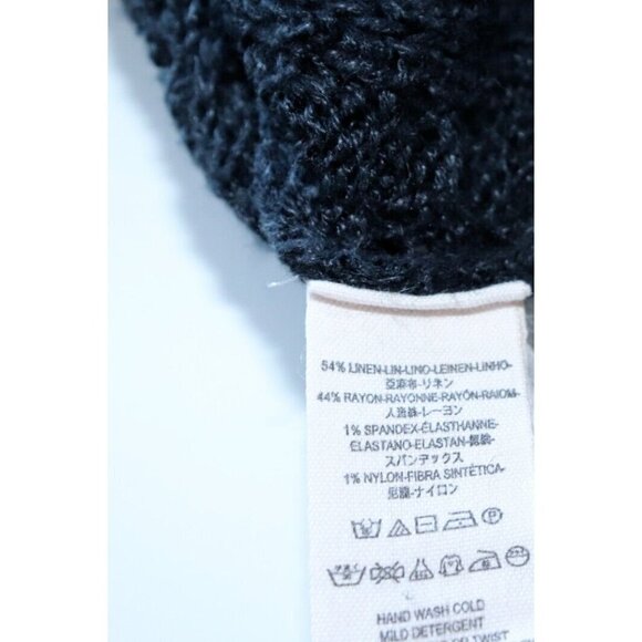 Free People Women's Small Gray Crazy In Love Sweater Crochet Knit Pullover Top - Picture 6 of 9